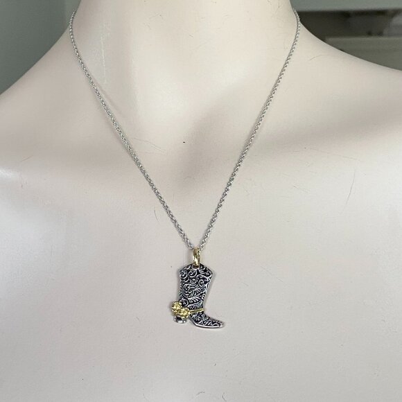 FAC Cowgirl Boot Glam Necklace 18"NWT - Picture 2 of 9
